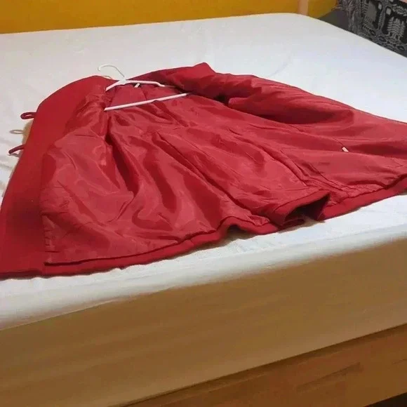 Red Style&Co Petite M Pea Coat - Picture 3 of 6